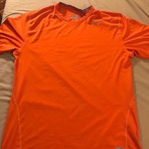 Nike Pro Combat Compression Shirt - Orange, Large